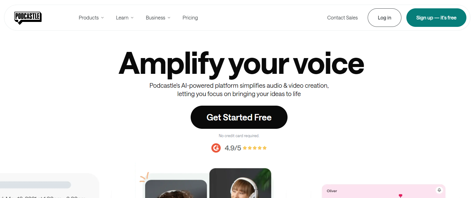 Screenshot of Podcastle's website, used in a blog post about Black Friday deals.